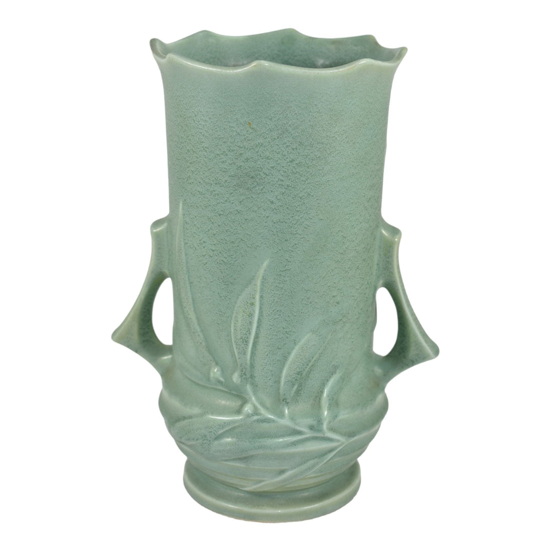 Roseville Crystal Green 1939 Vintage Art Deco Pottery Ceramic Flower Vase 935-8 - Just Art Pottery
