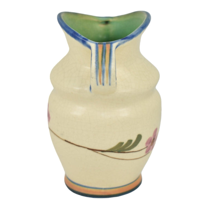 Weller Bonito 1927-33 Pottery Hand Painted Pink Floral Ceramic Vase Pillsbury - Just Art Pottery
