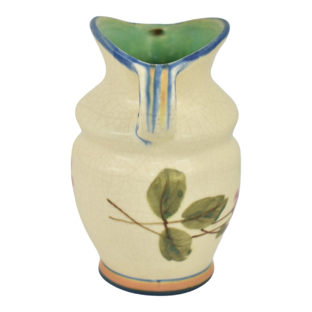 Weller Bonito 1927-33 Pottery Hand Painted Pink Floral Ceramic Vase Pillsbury - Just Art Pottery