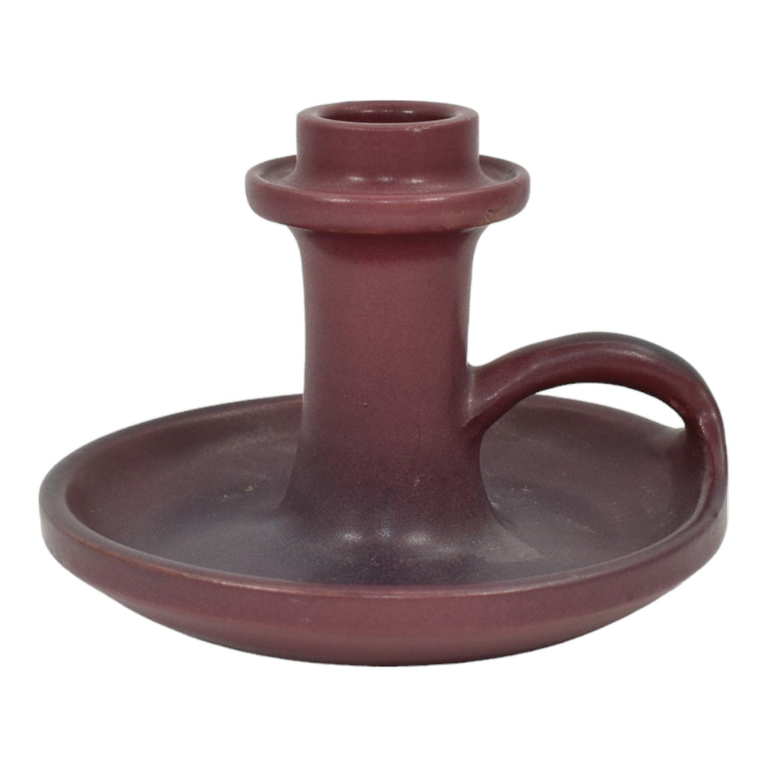 Van Briggle Late Teens Arts And Crafts Pottery Mulberry Ceramic Chamberstick - Just Art Pottery