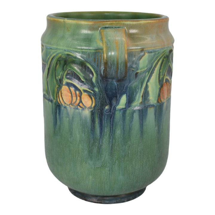 Roseville Baneda Green 1932 Vintage Arts And Crafts Pottery Ceramic Vase 610-7 - Just Art Pottery