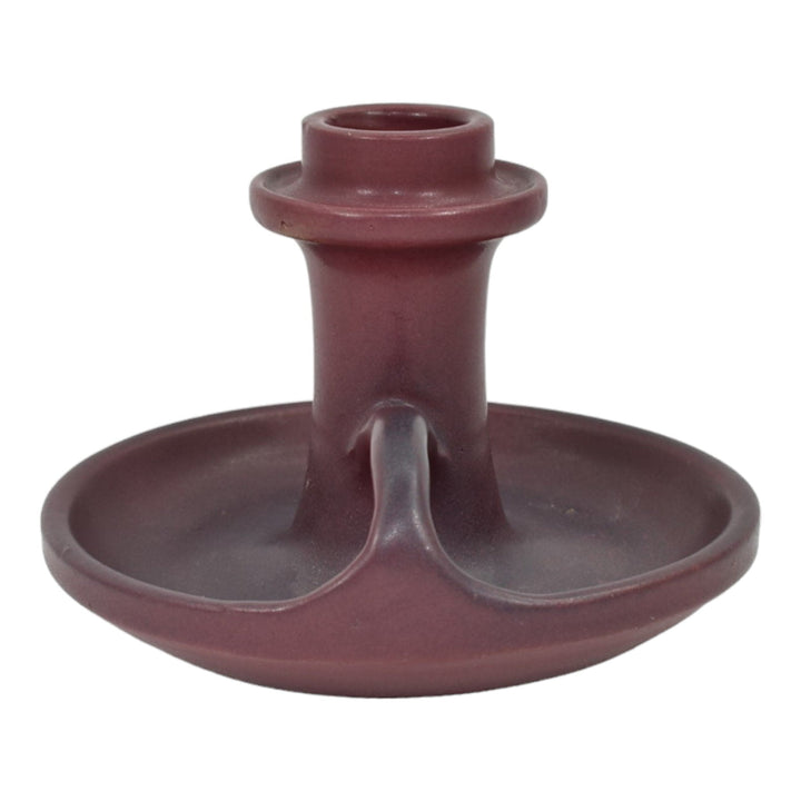 Van Briggle Late Teens Arts And Crafts Pottery Mulberry Ceramic Chamberstick - Just Art Pottery