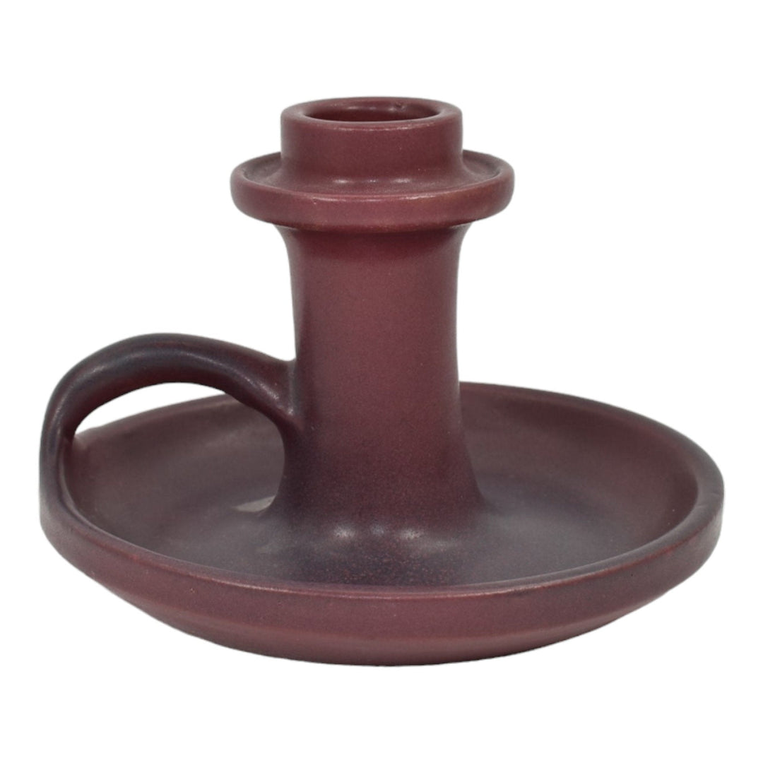 Van Briggle Late Teens Arts And Crafts Pottery Mulberry Ceramic Chamberstick - Just Art Pottery