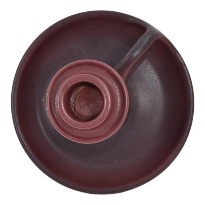 Van Briggle Late Teens Arts And Crafts Pottery Mulberry Ceramic Chamberstick - Just Art Pottery