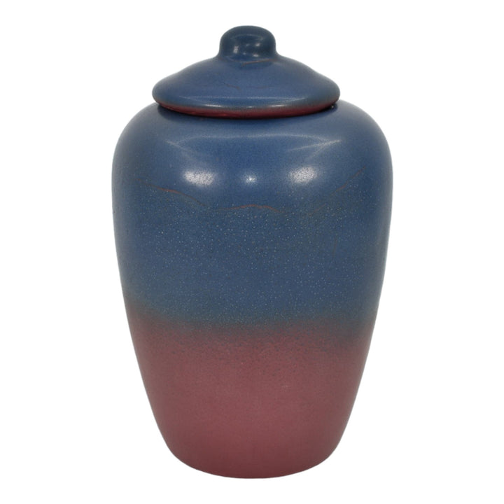 Van Briggle 1920s Arts And Crafts Pottery Mulberry Ceramic Covered Jar 884 - Just Art Pottery
