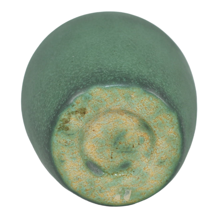 Teco Antique Arts And Crafts Pottery Hand Crafted Matte Green Ceramic Vase 200 - Just Art Pottery