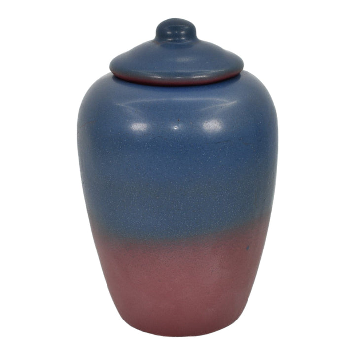 Van Briggle 1920s Arts And Crafts Pottery Mulberry Ceramic Covered Jar 884 - Just Art Pottery