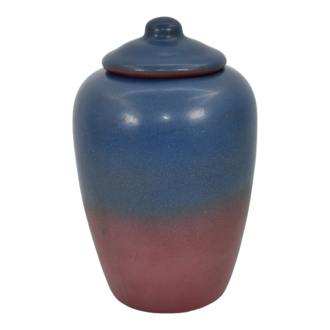 Van Briggle 1920s Arts And Crafts Pottery Mulberry Ceramic Covered Jar 884 - Just Art Pottery