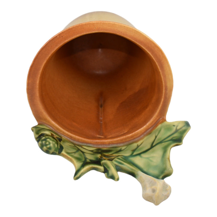 Roseville Thornapple Brown 1937 Art Deco Pottery Ceramic Wall Pocket 356-4 - Just Art Pottery