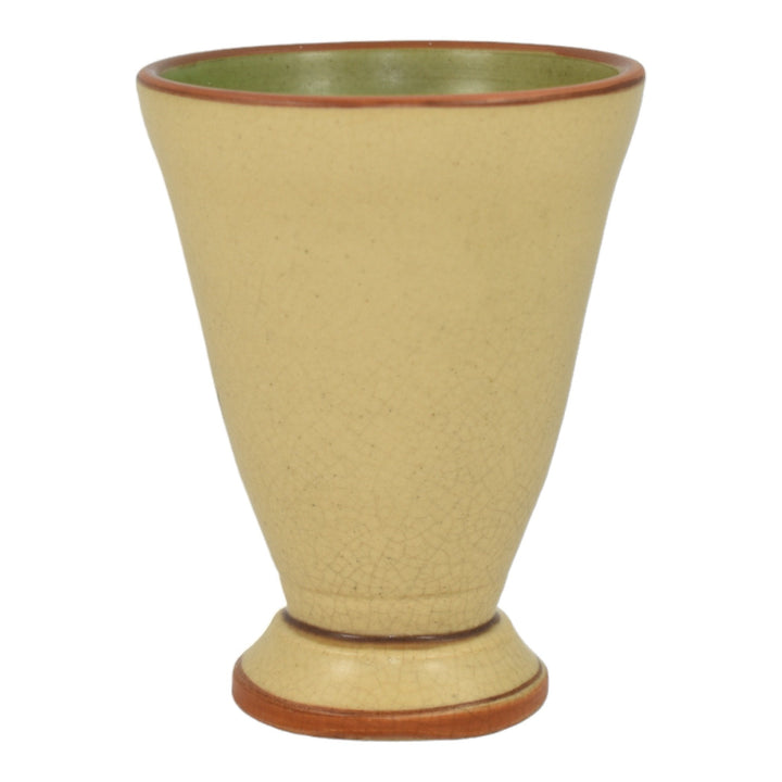 Weller Bonito 1927-33 Art Pottery Hand Painted Blue Bell Flower Flaring Rim Vase - Just Art Pottery