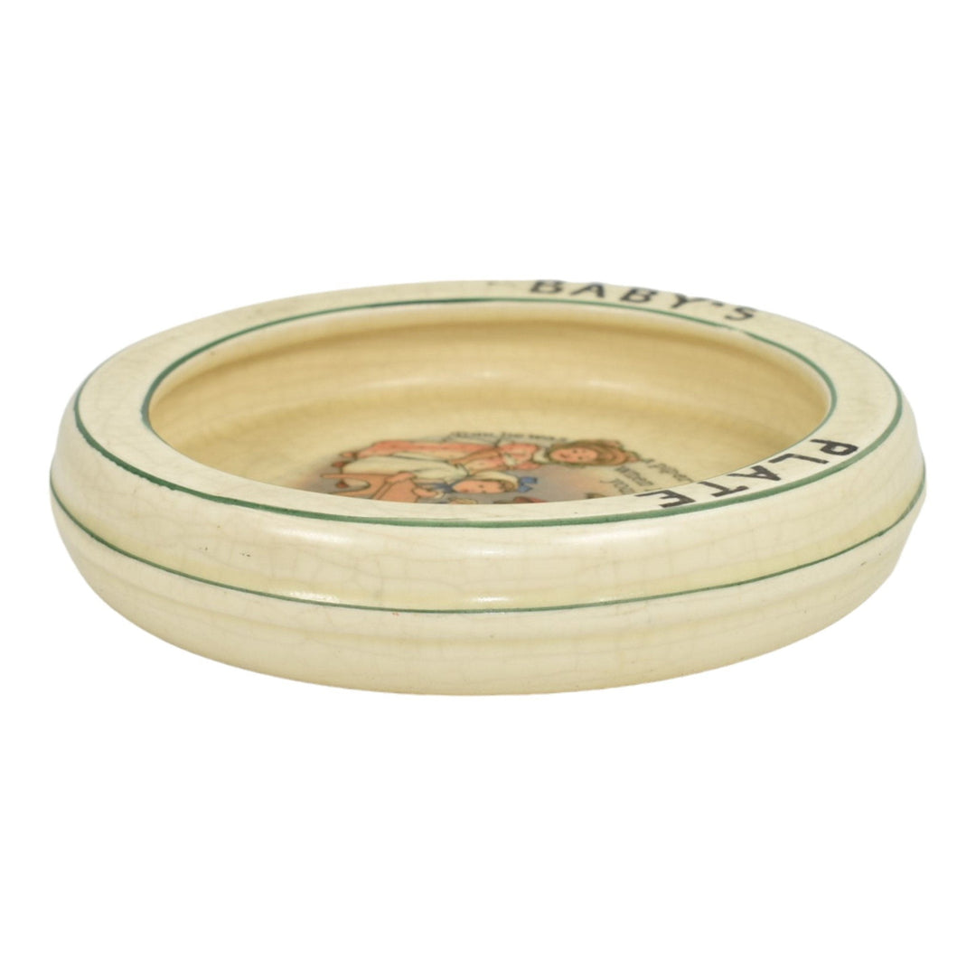 Roseville Juvenile 1910 Vintage Art Pottery Ceramic Pipers Son Plate