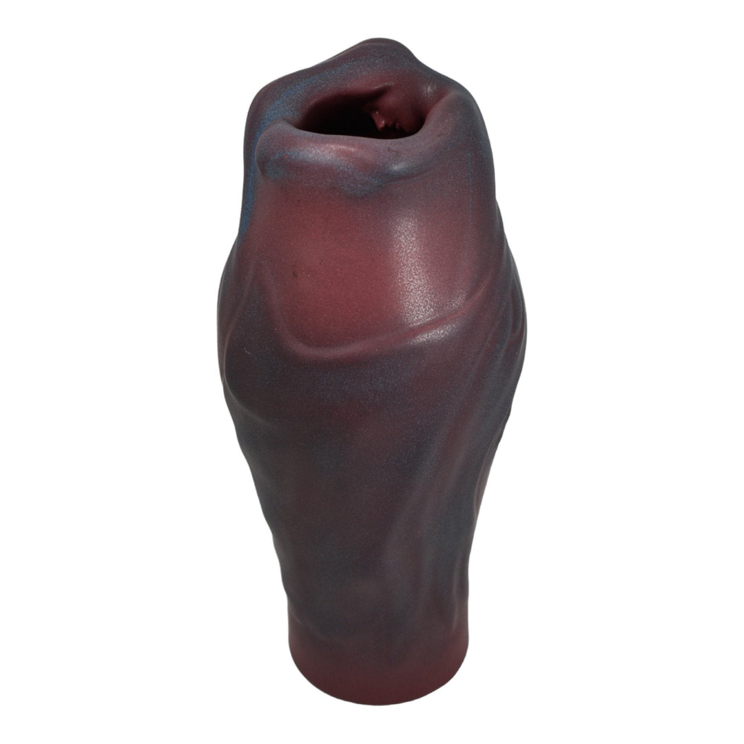 Van Briggle 1922-26 USA Vintage Art Pottery Mulberry Red Lorelei Ceramic Vase - Just Art Pottery