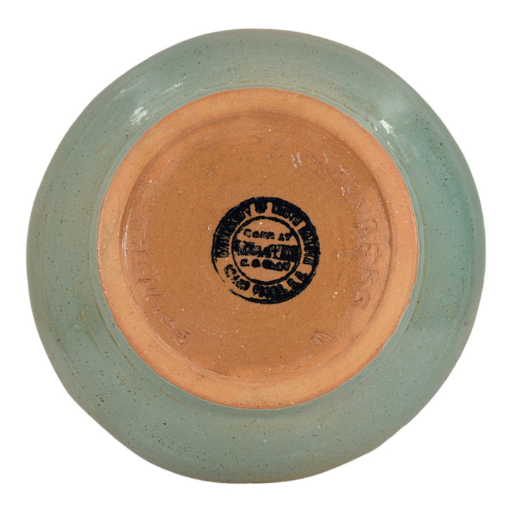 North Dakota School of Mines 1956 Mid Century Pottery Hand Carved Bowl Stenberg - Just Art Pottery