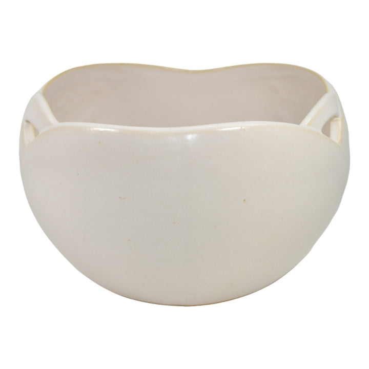 Roseville Silhouette White 1950 Vintage Mid Century Modern Pottery Bowl 727-8 - Just Art Pottery