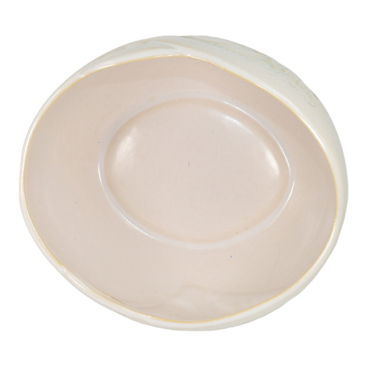 Roseville Silhouette White 1950 Vintage Mid Century Modern Pottery Bowl 727-8 - Just Art Pottery