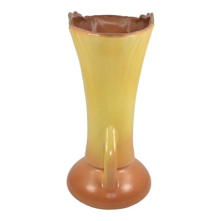 Roseville Mock Orange Yellow 1950 Vintage Art Deco Pottery Ceramic Vase 985-12 - Just Art Pottery