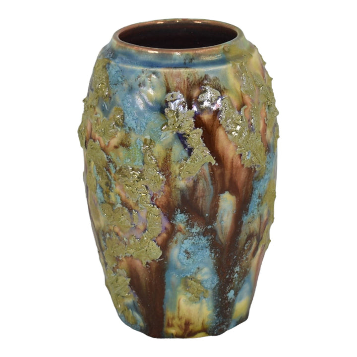 Paul Katrich Studio Pottery 2014 Fools Gold Metallic Volcanic Luster Vase 1666 - Just Art Pottery