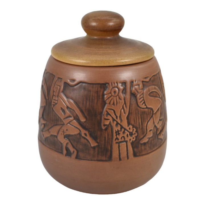 North Dakota School of Mines Art Pottery Native American Covered Jar 160 Mattson - Just Art Pottery