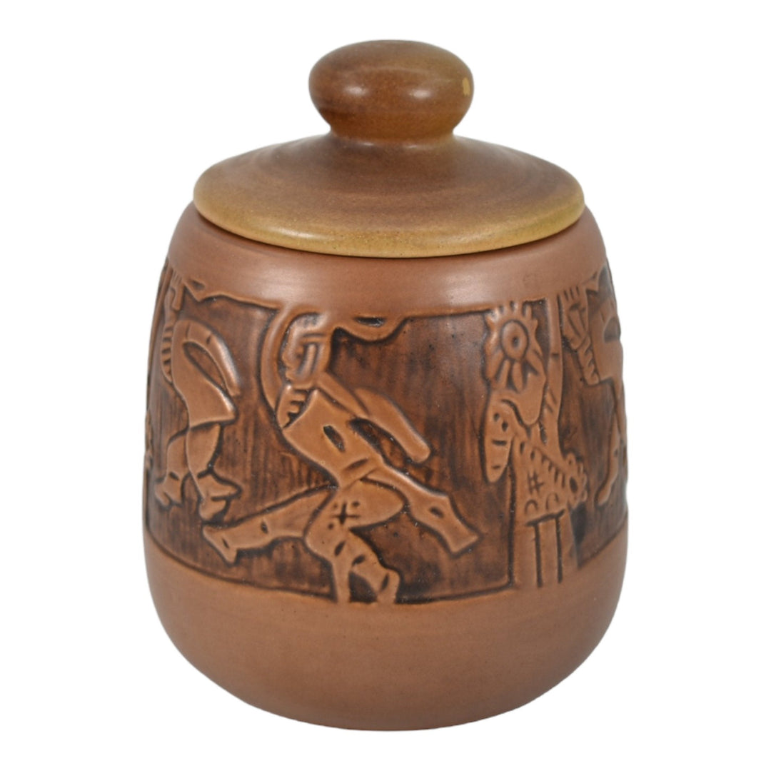 North Dakota School of Mines Art Pottery Native American Covered Jar 160 Mattson - Just Art Pottery