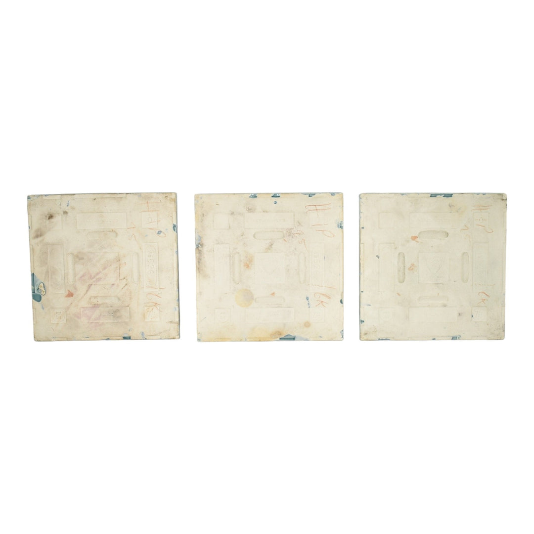 H And R Johnson English Vintage Art Pottery Set of Three Ceramic Wall Tiles - Just Art Pottery