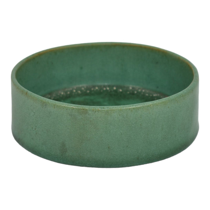 Teco Vintage Arts And Crafts Pottery Matte Green Ceramic Bowl 387 - Just Art Pottery