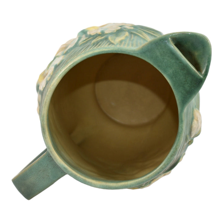 Roseville Peony Green 1942 Mid Century Modern Art Pottery Ceramic Pitcher 1326-7 - Just Art Pottery