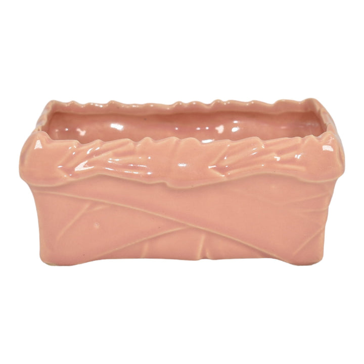 McCoy 1948 Mid Century Modern Pottery Coral Pink Ceramic Rectangular Planter 609