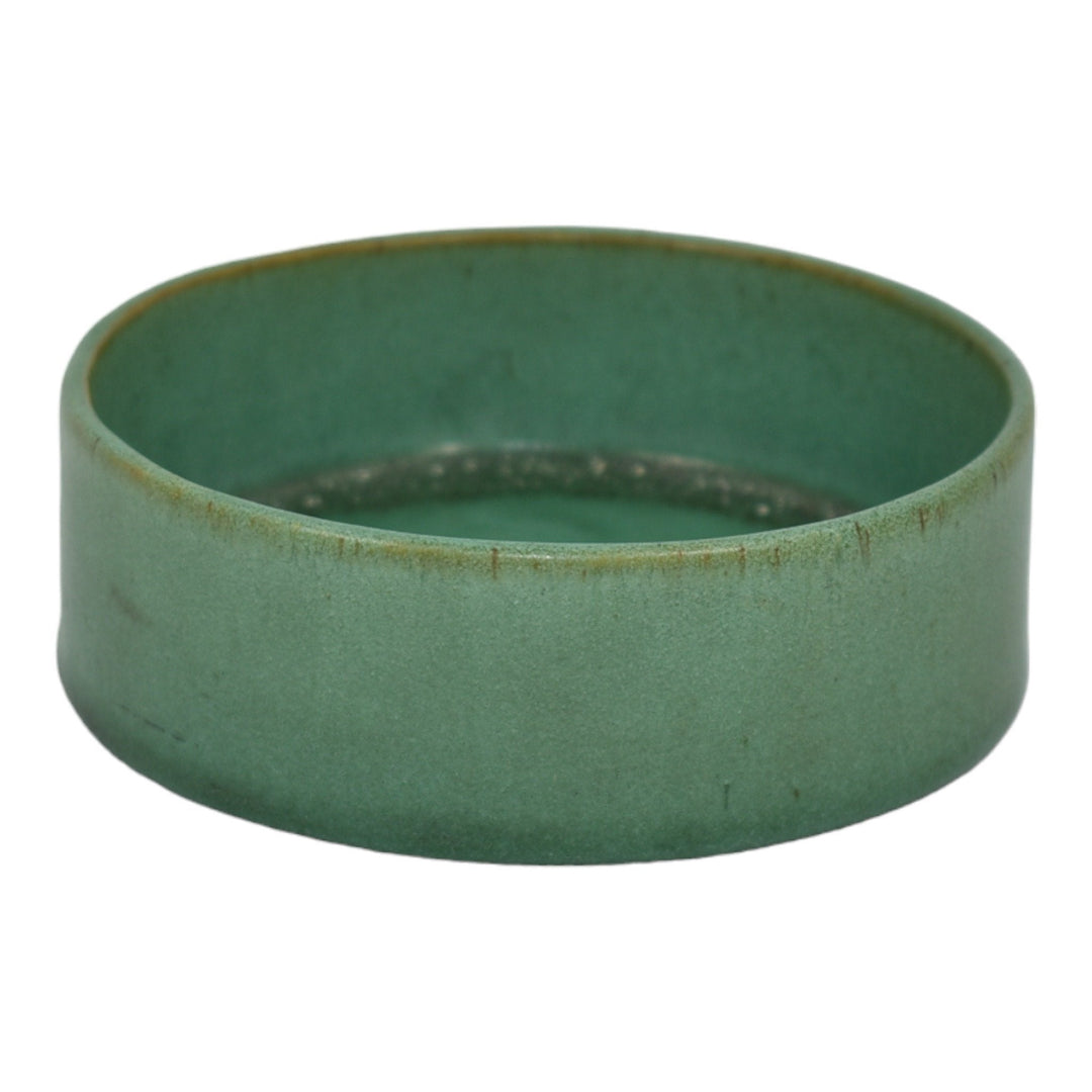 Teco Vintage Arts And Crafts Pottery Matte Green Ceramic Bowl 387 - Just Art Pottery