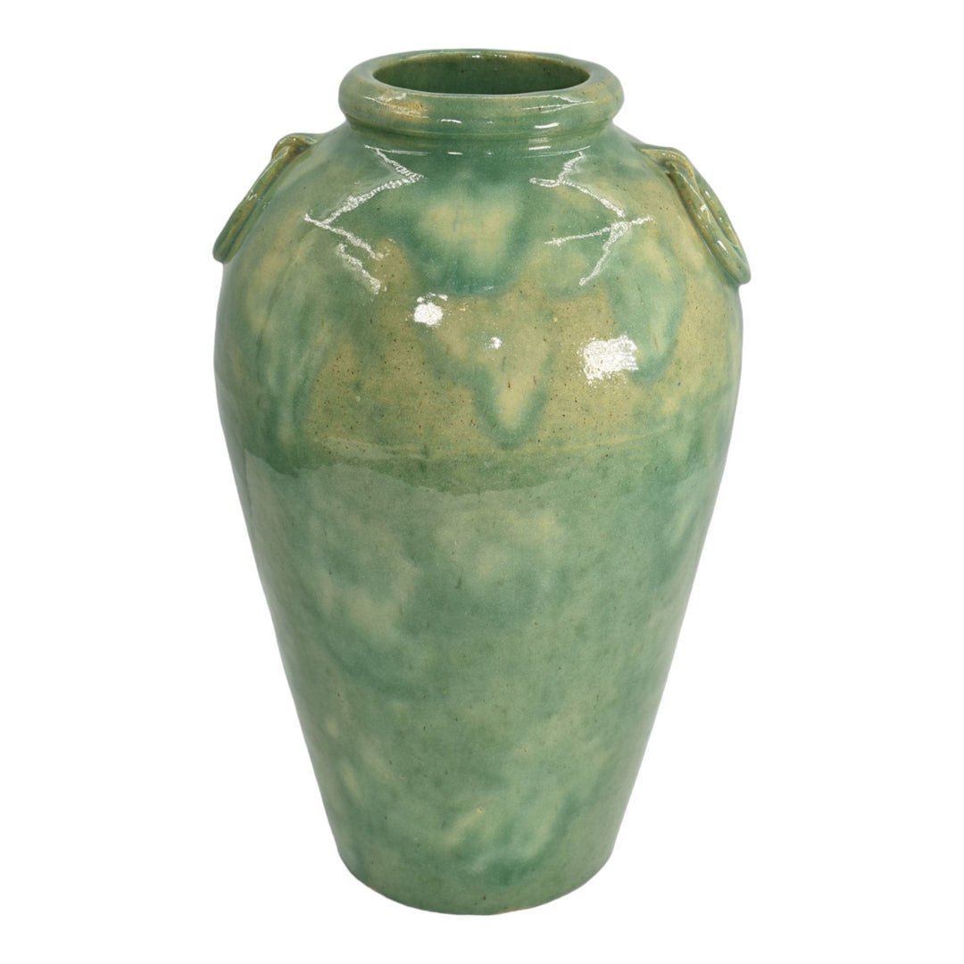 Panama Sacramento California 1920s Vintage Pottery Green Ceramic Stoneware Vase - Just Art Pottery