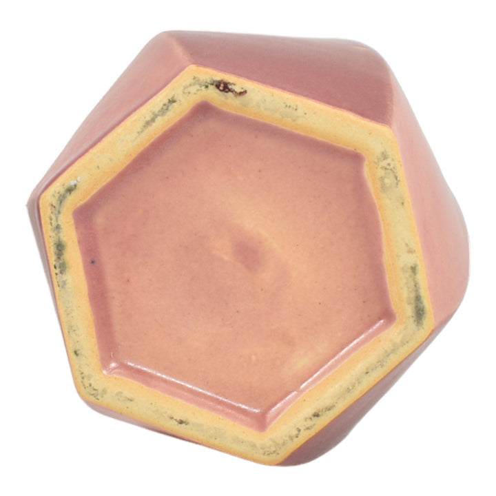 Roseville Futura Pink 1928 Vintage Art Deco Pottery Ceramic Twist Vase 425-8 - Just Art Pottery