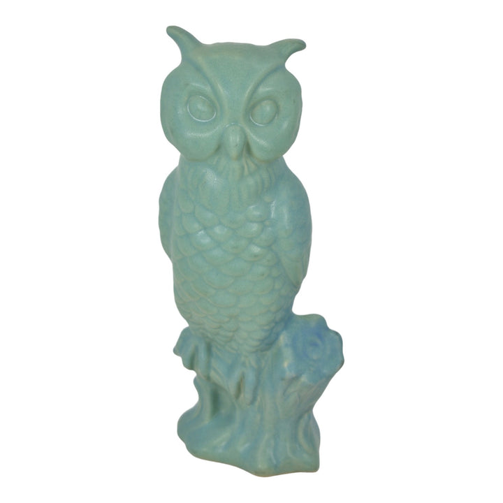 Van Briggle 1980s Vintage Art Pottery Blue Ceramic Owl Figurine Statue Trujillo - Just Art Pottery