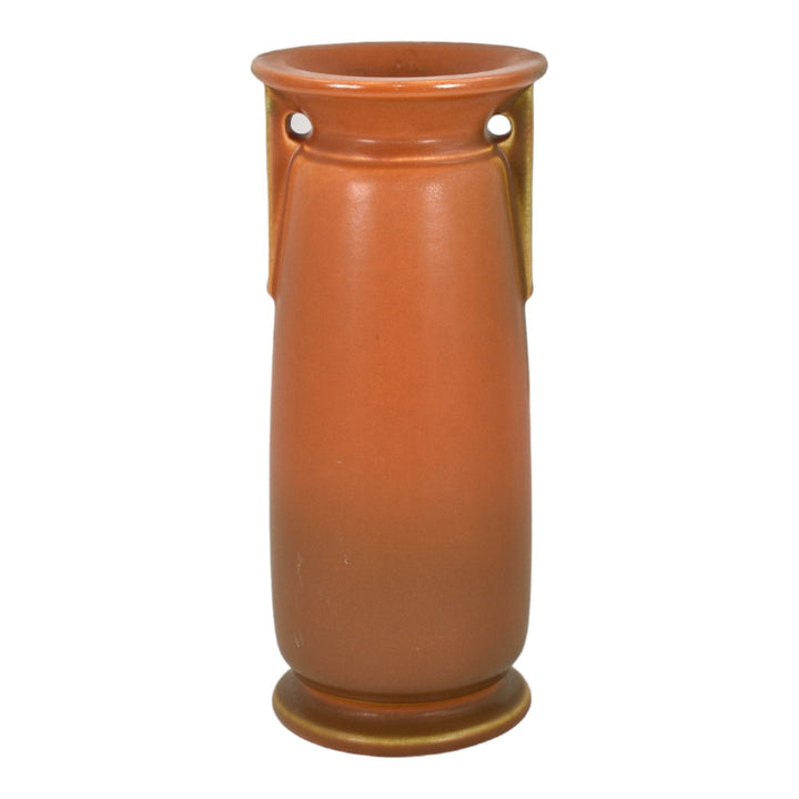 Roseville Rosecraft Burnt Orange 1920 Art Deco Pottery Ceramic Vase 248-8 - Just Art Pottery