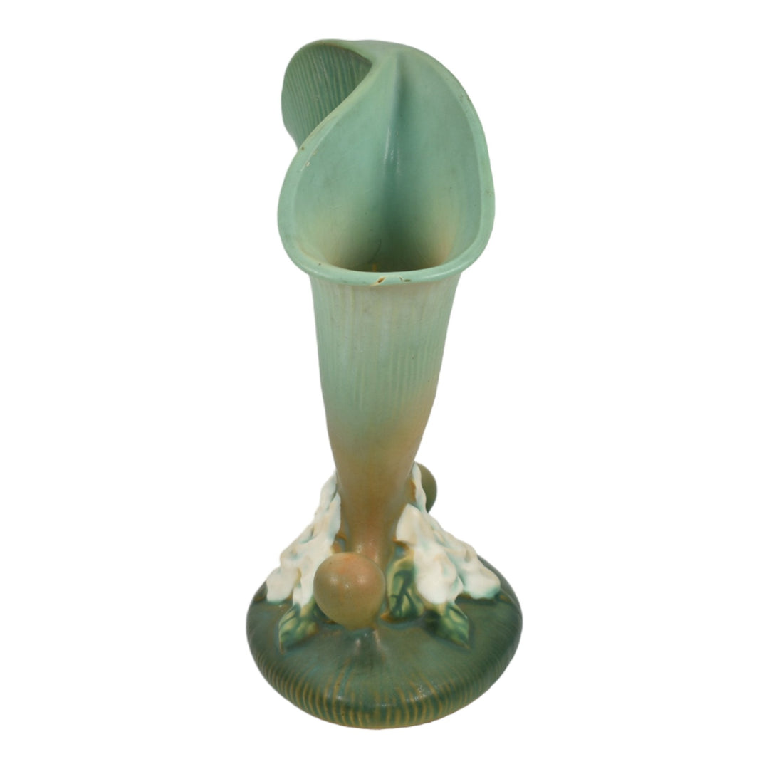 Roseville Gardenia Green 1950 Vintage Mid Century Modern Art Pottery Vase 622-8