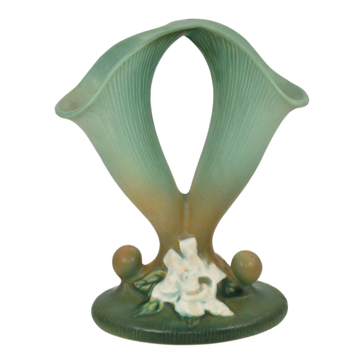 Roseville Gardenia Green 1950 Vintage Mid Century Modern Art Pottery Vase 622-8