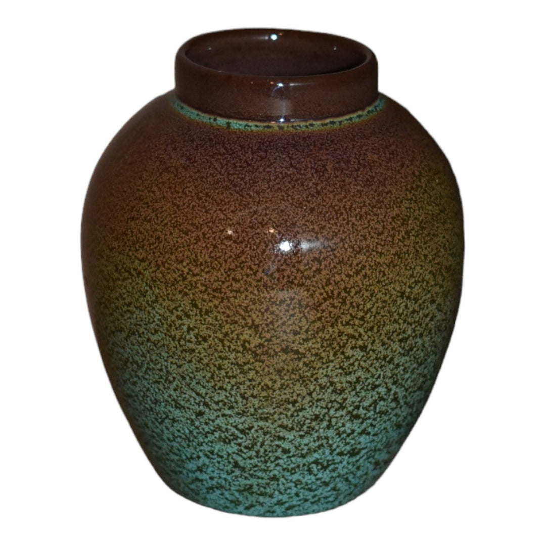 Nicodemus Vintage Mid Century Modern Pottery Brown Green Ceramic Vase 96 - Just Art Pottery