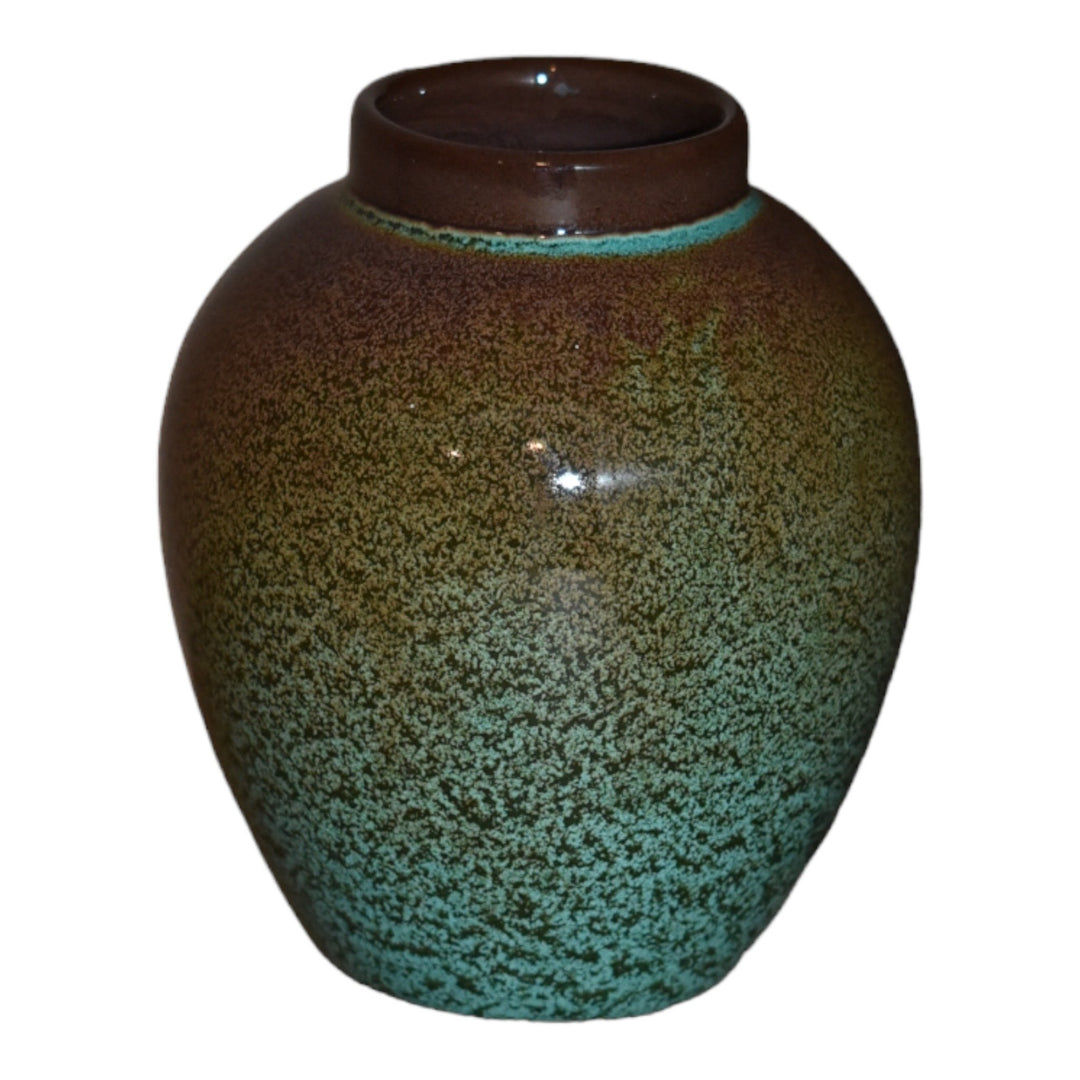 Nicodemus Vintage Mid Century Modern Pottery Brown Green Ceramic Vase 96 - Just Art Pottery