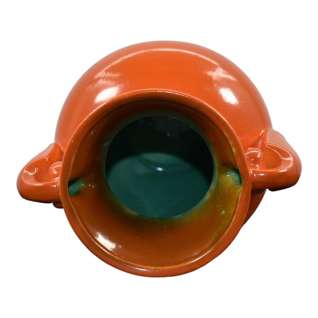Stangl 1937-39 Vintage Art Deco Pottery Orange Handled Ceramic Flower Vase 3104 - Just Art Pottery
