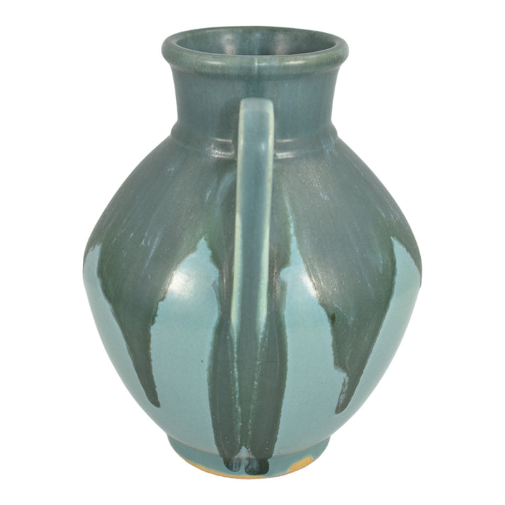 Roseville Carnelian I Blue Green 1926 Art Deco Pottery Ceramic Vase 311-7 - Just Art Pottery