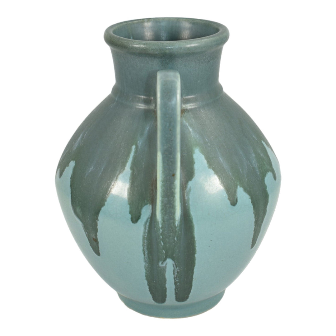 Roseville Carnelian I Blue Green 1926 Art Deco Pottery Ceramic Vase 311-7 - Just Art Pottery