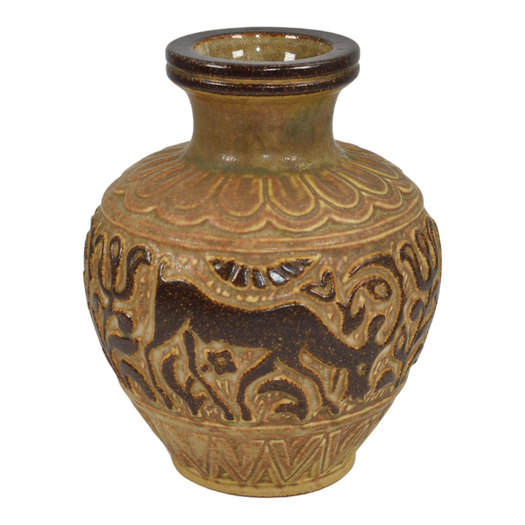 Michael Andersen Scandinavian Mid Century Modern Art Pottery Deer Ceramic Vase - Just Art Pottery