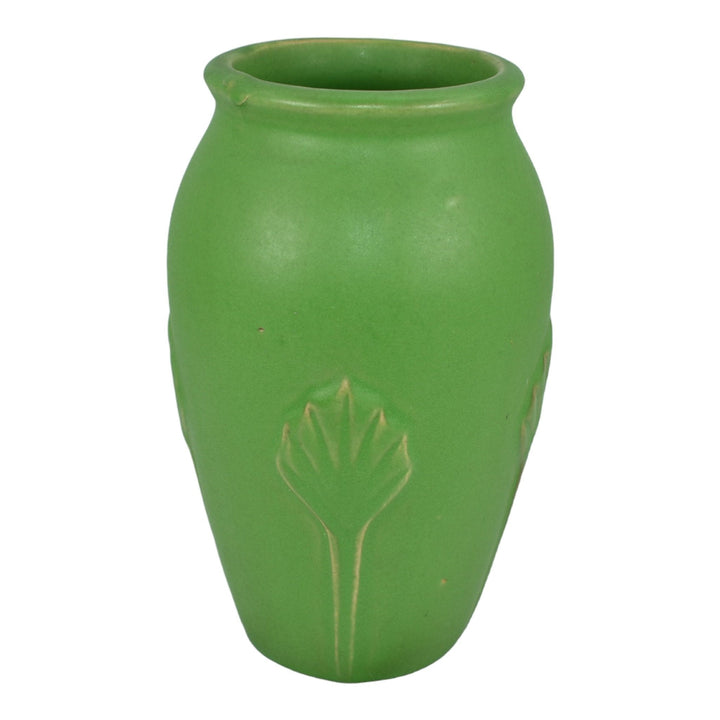 Robinson Ransbottom 1930s Vintage Ohio Pottery Matte Green Ceramic Vase 136 - Just Art Pottery