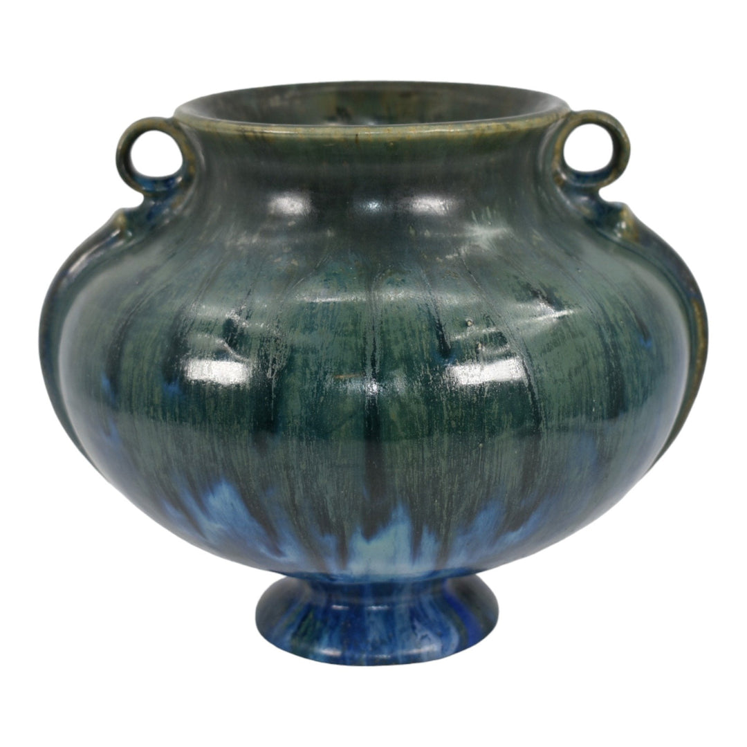 Fulper 1917-34 Vintage Arts And Crafts Pottery Blue Green Glaze Ceramic Vase 594