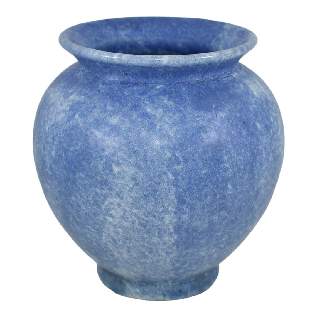 Roseville Early Carnelian 1916 Vintage Art Pottery Mottled Blue Ceramic Vase - Just Art Pottery