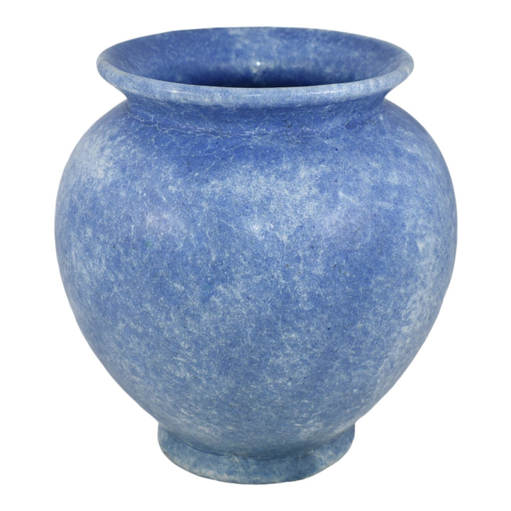 Roseville Early Carnelian 1916 Vintage Art Pottery Mottled Blue Ceramic Vase - Just Art Pottery
