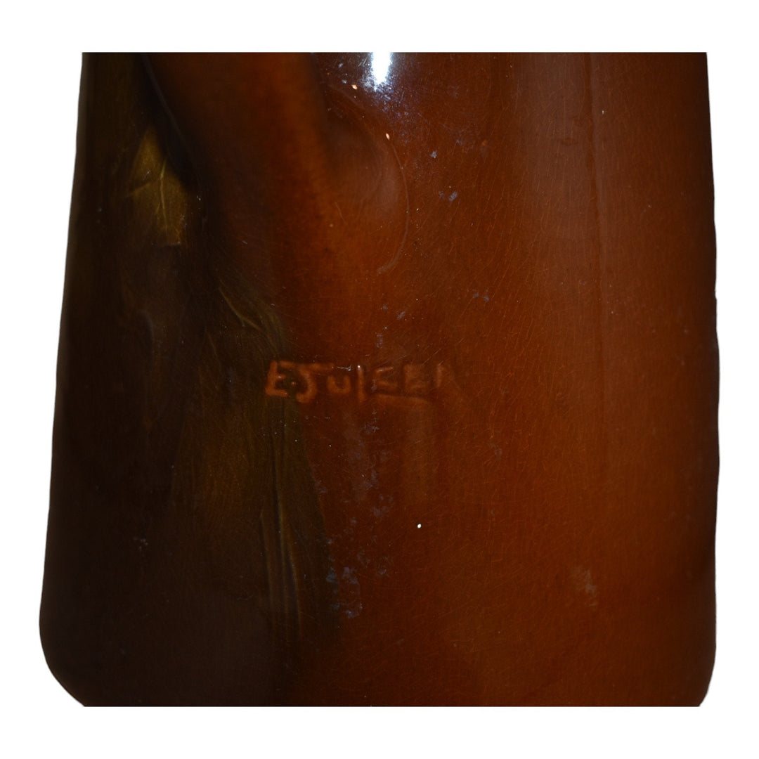 Weller Louwelsa 1900 Pottery Hand Painted Native American Indian Ceramic Tankard - Just Art Pottery