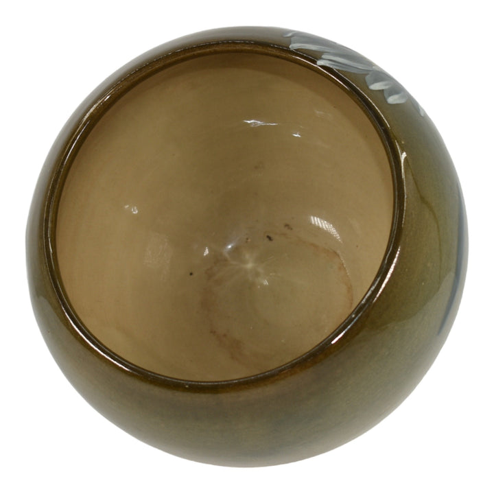 Weller Eocean 1898-1918 Pottery Hand Painted Water Lily Bowl Jardiniere Haubrich - Just Art Pottery