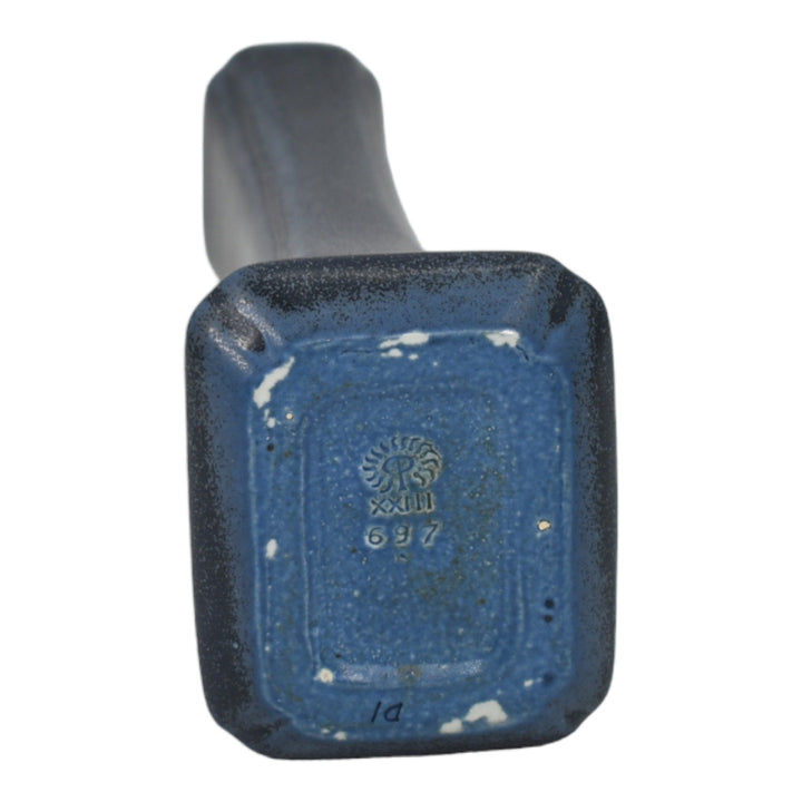 Rookwood 1923 Vintage Art Deco Pottery Mottled Matte Blue Vase 697 - Just Art Pottery