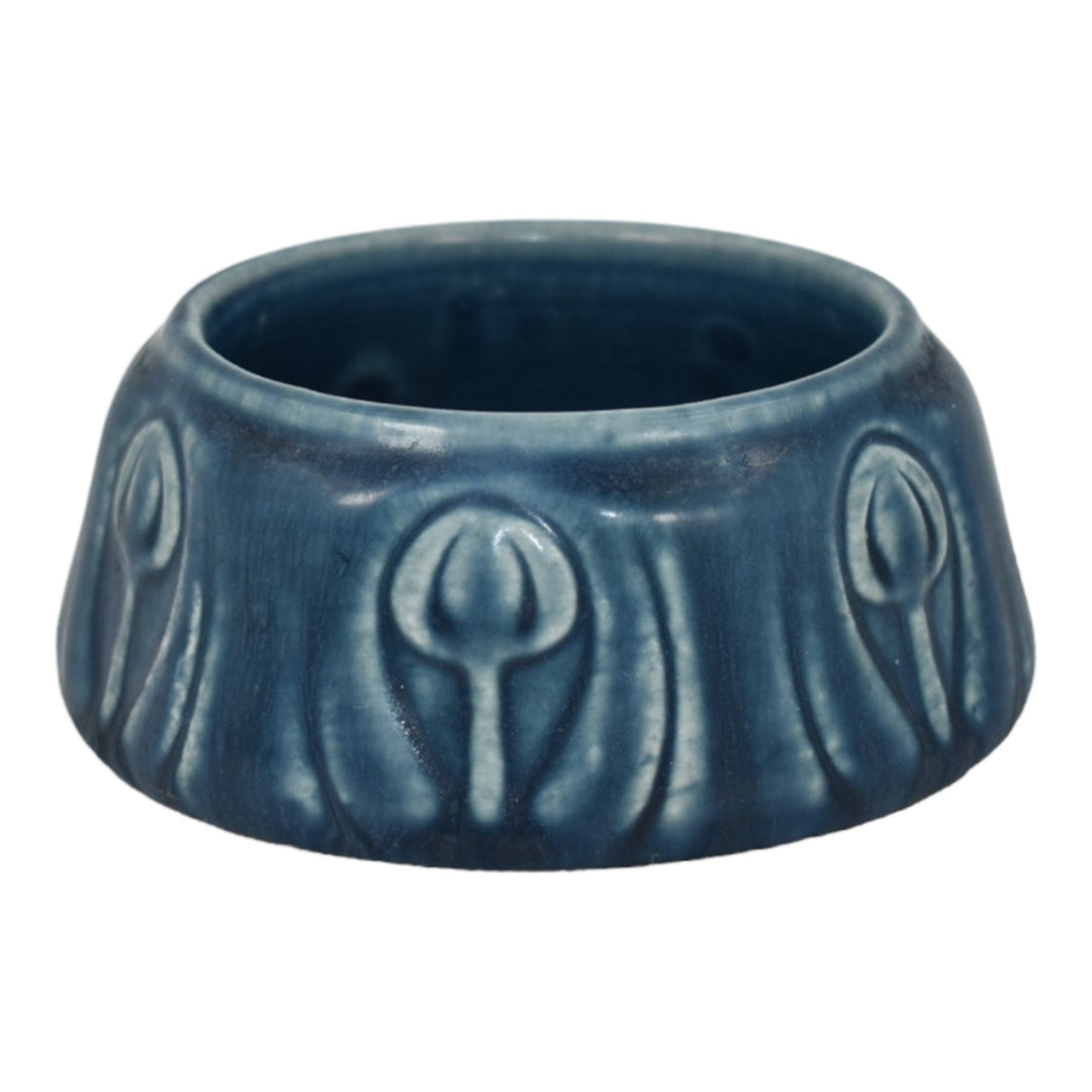 Rookwood 1921 Vintage Arts And Crafts Pottery Matte Blue Ceramic Bowl 1674 - Just Art Pottery