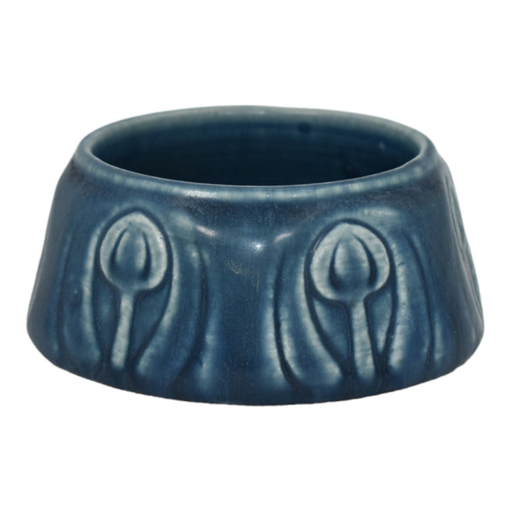 Rookwood 1921 Vintage Arts And Crafts Pottery Matte Blue Ceramic Bowl 1674 - Just Art Pottery