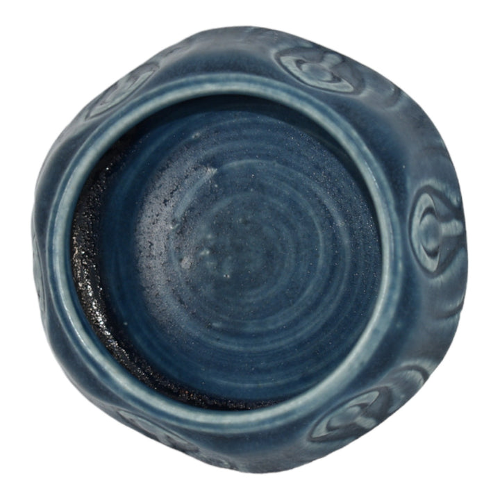 Rookwood 1921 Vintage Arts And Crafts Pottery Matte Blue Ceramic Bowl 1674 - Just Art Pottery